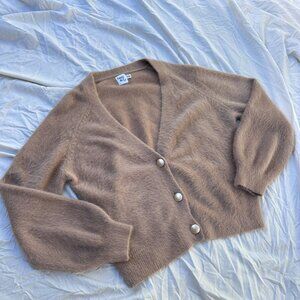 Princess Polly Fuzzy Wool Blend Oversized Slouchy Cardigan  - S/M